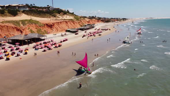 Desert landscape of Brazilian Northeast Beach at Ceara state