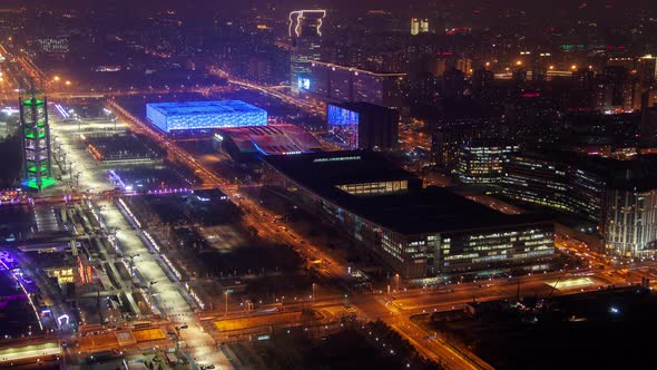 China Convention and Beijing Aquatics Centers Timelapse