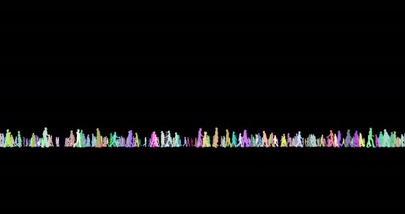 Tiny People Multicolor Silhouettes Walking alt