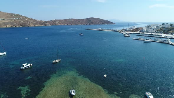 Serifos island in the Cyclades in Greece seen from the sky