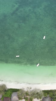 Tanzania  Vertical Video of the Ocean Near the Coast of Zanzibar Slow Motion