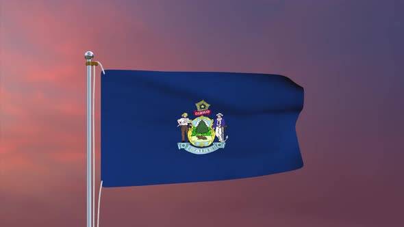 Maine Flag 4k