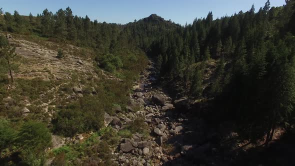 Aerial Summer Mountain River Landscape