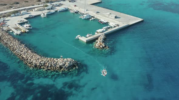 Greece, Koufonisia, small Cyclades islands. Aerial drone video