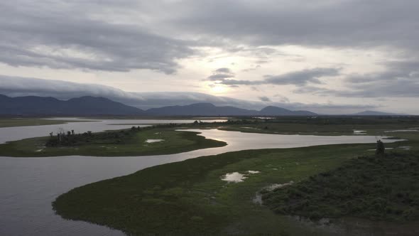 River in Amolar Region in Pantanal - drone image