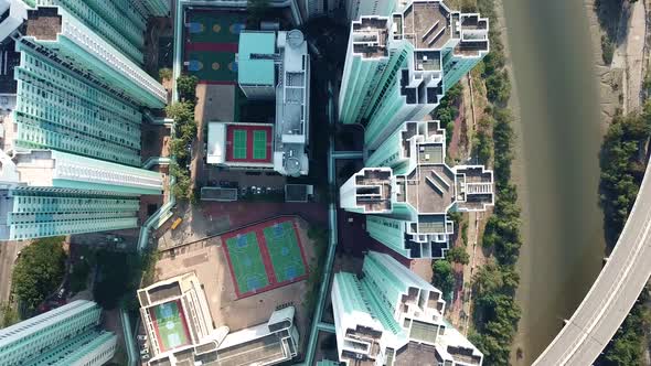 Aerial view of residential district in Hong Kong