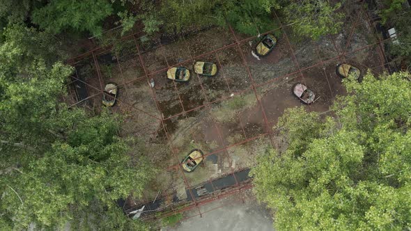 Abandoned Amusement Park in Pripyat Ghost Town Exclusion Zone of Chernobyl Ukraine