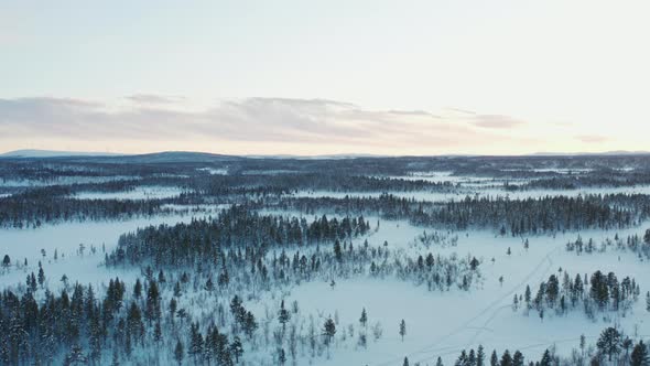 Aerial View Winter Sweden