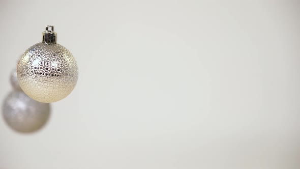 Close up of silver and gold Christmas balls