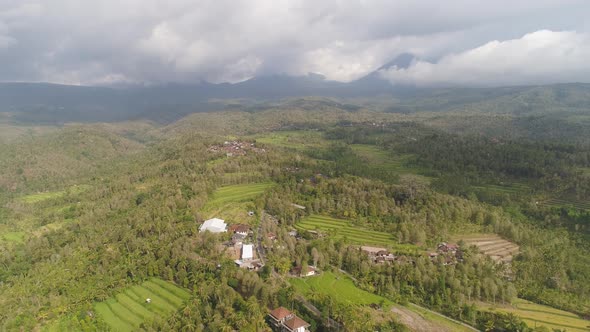 Tropical Landscape with Agricultural Land in Indonesia