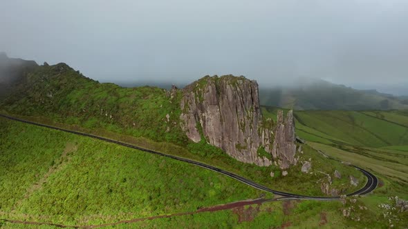 Drone Footage of a Road Along the Incredible Countryside