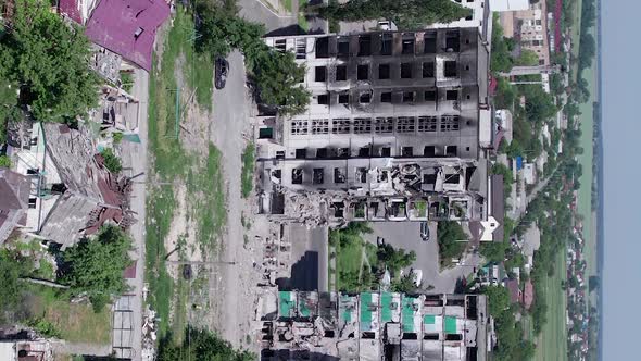 Vertical Video of the Destruction in Borodianka Ukraine During the War