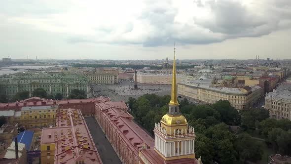 Beautiful Span Near Admiralty Spire in St Petersburg