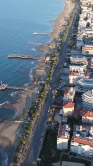 Vertical Video Alanya Turkey  a Resort Town on the Seashore