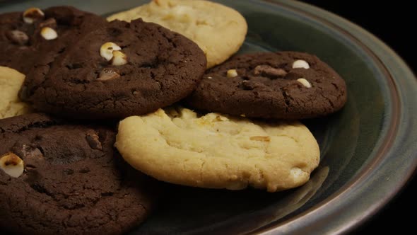 Cinematic, Rotating Shot of Cookies on a Plate - COOKIES 263