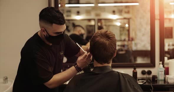 Barbershop in New Conditions. Haircut in a Beauty Salon