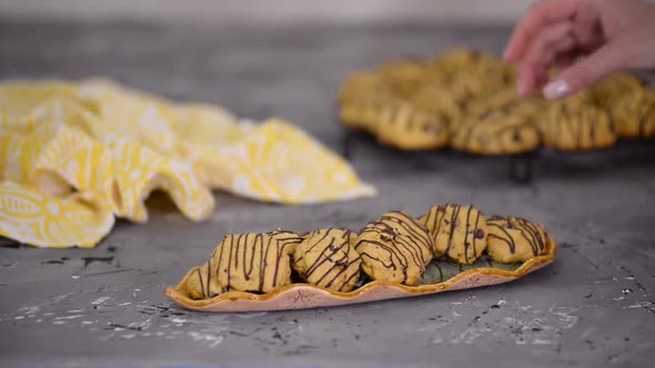 Soft Pumpkin Cookies With Chocolate