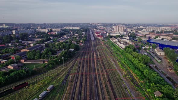 Railroad Tracks in the Backcountry with Grass and Trees