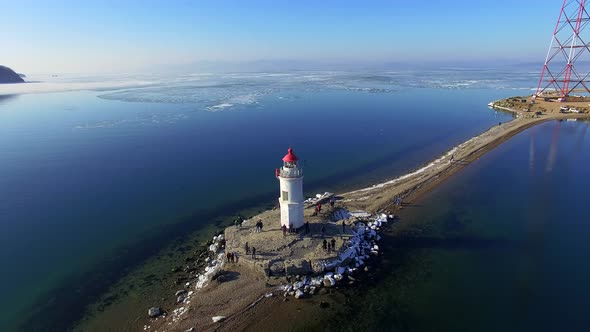 Lighthouse Tokarev Cat Background Sea Landscape