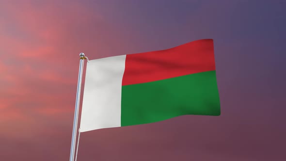 Flag Of Madagascar Waving 4k