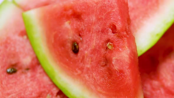 Ripe Juicy Natural Watermelon, Sliced Red Watermelon