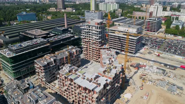 Drone Aerial View Modern Building Residential Complex Unit Home