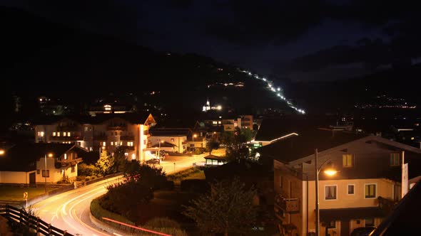 Night view of Kaprun Austria.