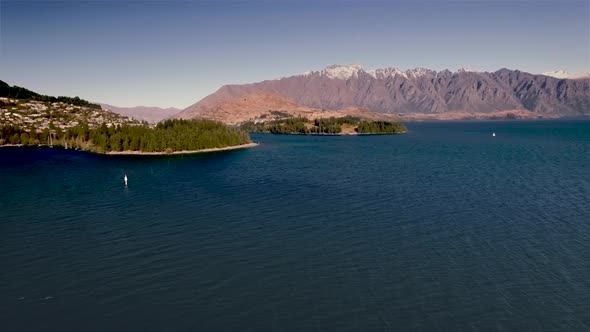 Queenstown in New Zealand aerial