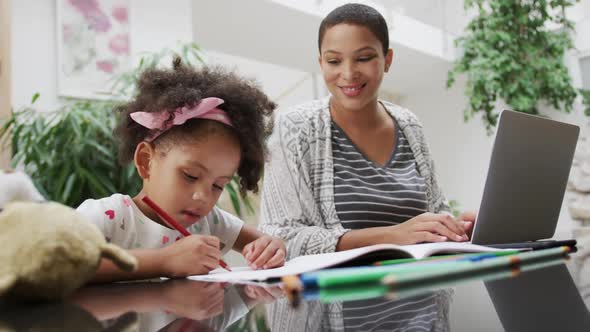 Family enjoying free time at home