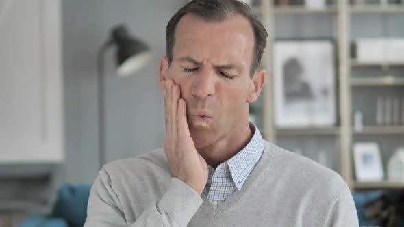 Toothache Middle Aged Man with Tooth Infection