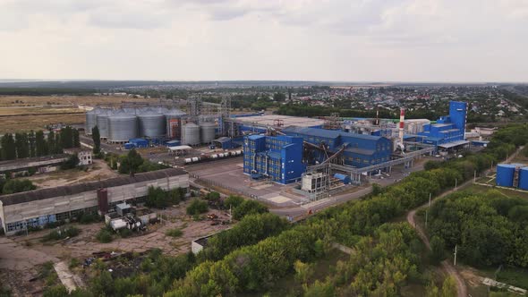 Industrial zone with factory or Plant processing of sunflower oil and oilseeds