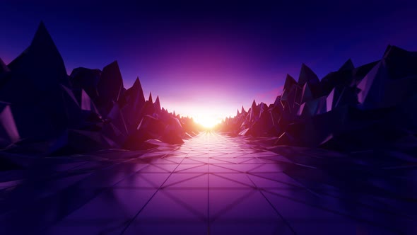 80s Retro Grid And Terrain Background 4K alt