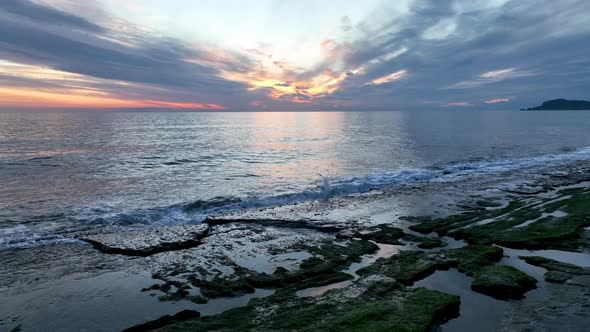 Colorful sunset over the Mediterranean Sea 4 K