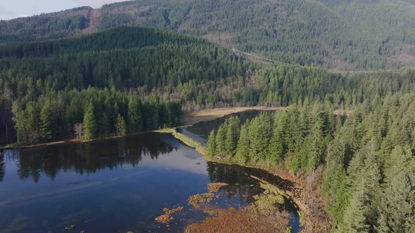 Aerial Footage of Minnekhada Regional Park in 4k, British Columbia, Canada