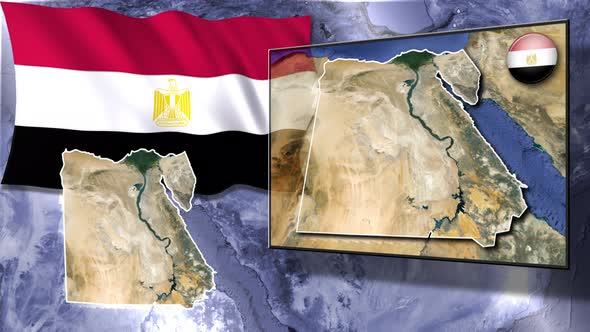 Egypt Flag And Map Animation