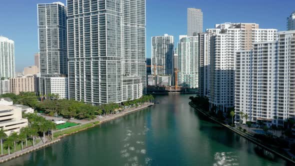 Aerial Shot of Miami Florida Skyline