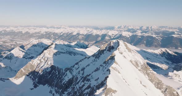 Drone Over Kitzsteinhorn Mountain Peaks