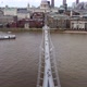 Drone View of London Millennium Footbridge Across the Thames - VideoHive Item for Sale
