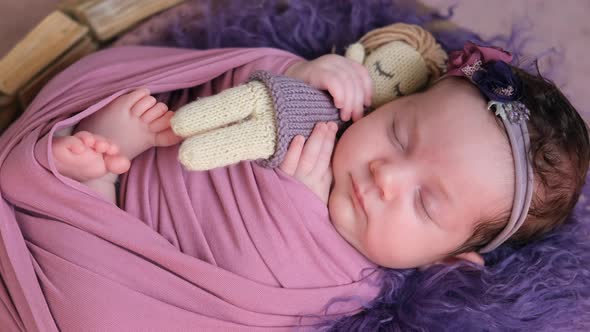 Newborn Baby, Child Care, Comfortable Sleep, Sleeping Baby. alt