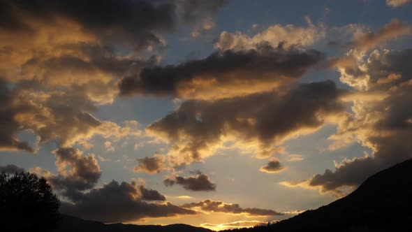 Sunset in Camargue in the South East of France, slow motion