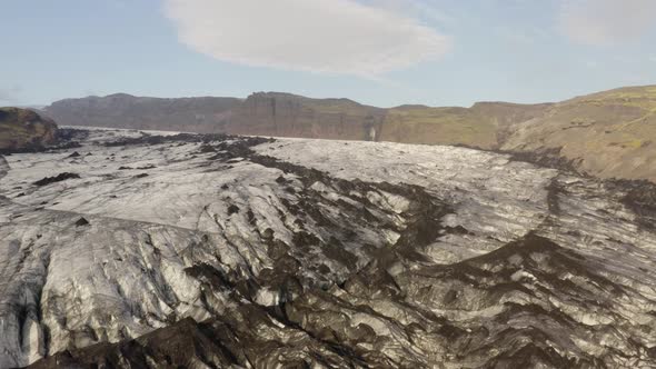 Large Glacial Ice Cap in Iceland, Melting Glacier