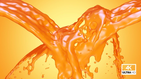 Fountain Orange Juice Splash Collision