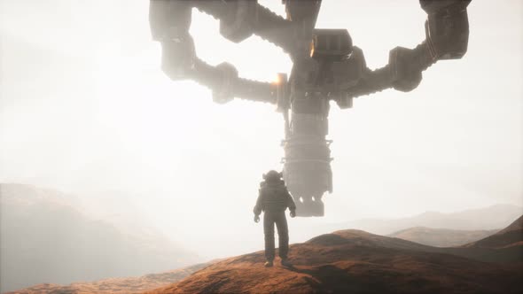 Astronaut Walking on an Mars Planet alt