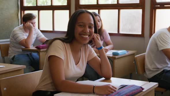 Teenagers in a school classroom