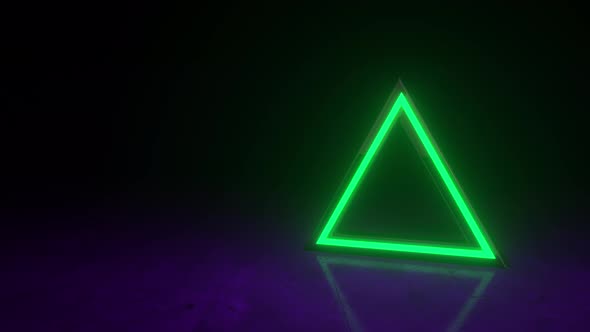 Neon green triangular frame