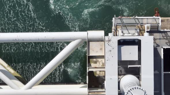 Bird's Eye View of a Storm Surge Barrier Bridge in the Netherlands