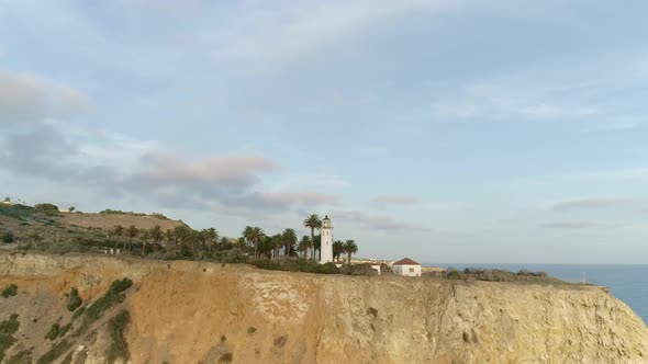 Sunset aerial video of the famous Point Vicente Lighthouse (Rancho Palos Verdes). Video shot by a DJ