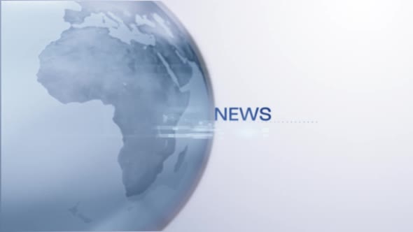 Animation of word News written with globe in background alt