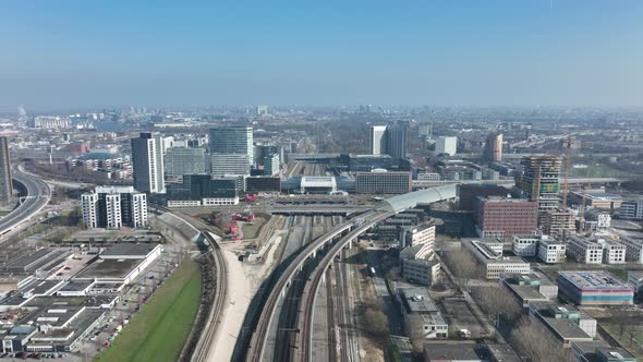 Railway Station Transportation Infrastructure Metro Train Station in Amsterdam Sloterdijk The