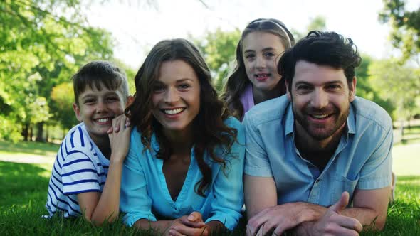 Family enjoying time together in the park on a sunny day